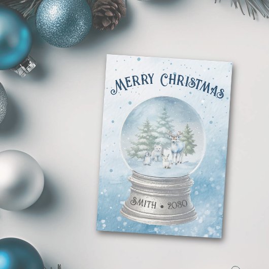 Carte de vacances de Noël pour animaux de bois