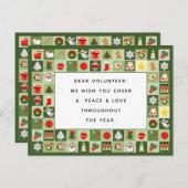 Carte de vacances de Noël pour les bénévoles (Devant / Derrière)