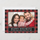 Carte de vacances de Noël Red Buffalo Plaid (Devant)