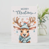 Carte de vacances de Noël Reindeer (Debout devant)