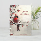 Carte de vacances de Noël Rouge Cardinal (Debout devant)