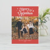 Carte de vacances de Noël rouge rétro (Debout devant)
