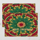 Carte de vacances de Noël rouge vert (Devant / Derrière)