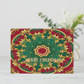 Carte de vacances de Noël rouge vert (Debout devant)