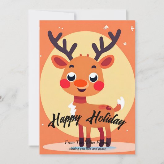 Carte de vacances de Noël Rudolph (Devant)