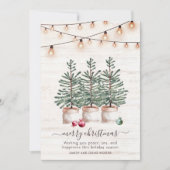 Carte de vacances de Noël rustique avec voeux (Devant)