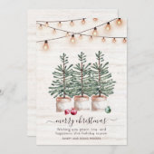 Carte de vacances de Noël rustique avec voeux (Devant / Derrière)