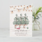 Carte de vacances de Noël rustique avec voeux (Debout devant)