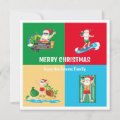 Carte de vacances de Noël Santa à la plage (Devant)