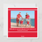 Carte de vacances de Noël Santa à la plage (Dos)