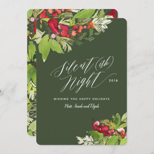 Carte de vacances de Noël Silent (ish) (Devant / Derrière)