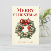 Carte de vacances de Noël traditionnelle pour clie (Debout devant)
