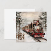 Carte de vacances de Noël Train Flat (Devant / Derrière)