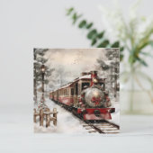 Carte de vacances de Noël Train Flat (Debout devant)