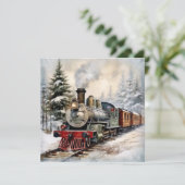 Carte de vacances de Noël Train Flat (Debout devant)
