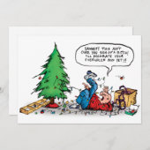 Carte de vacances de Noël Tree Fight (Devant / Derrière)