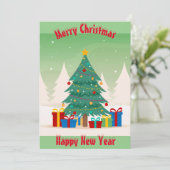 Carte de vacances de Noël Tree Flat (Debout devant)