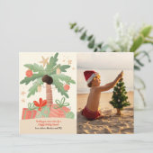 Carte de vacances de Noël Tropical (Debout devant)