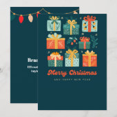 Carte de vacances de Noël verte (Devant / Derrière)