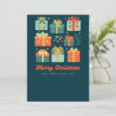 Carte de vacances de Noël verte (Debout devant)