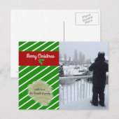 Carte de vacances de Noël verte et rouge (Devant / Derrière)