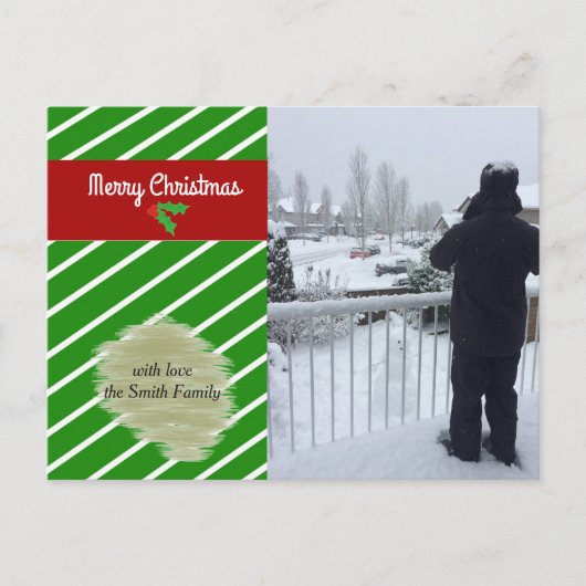 Carte de vacances de Noël verte et rouge (Devant)