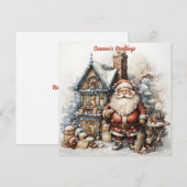 Carte de vacances de Noël vintage Santa (Devant / Derrière)