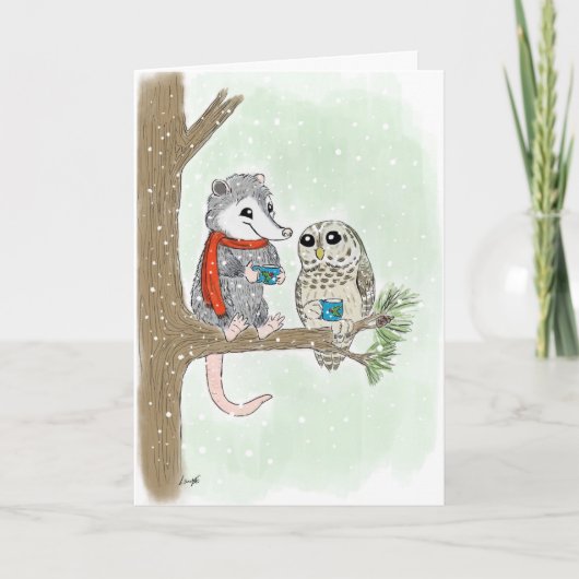 Carte de vacances de Noël Woodland Friends (Devant)
