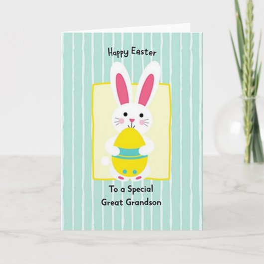 Carte de vacances de Pâques avec lapin et œuf (Devant)