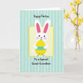 Carte de vacances de Pâques avec lapin et œuf (Fleur jaune)
