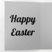 Carte de vacances de Pâques Business Grey Triple (Intérieur en premier)