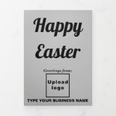 Carte de vacances de Pâques Business Grey Triple (Page de couverture)