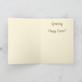 Carte de vacances de Pâques de chat jaune heureux (Intérieur)