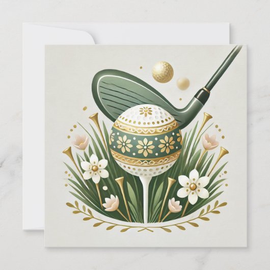 Carte de vacances de Pâques de golf avec balle de (Devant)