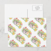 Carte de vacances de Pâques de printemps lapin (Devant / Derrière)