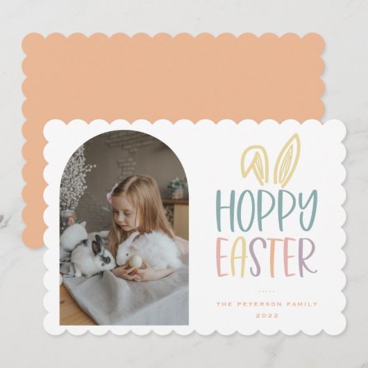Carte de vacances de Pâques Hoppy (Devant / Derrière)
