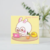 Carte de vacances de Pâques Kawaii (Debout devant)