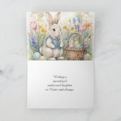 Carte de vacances de Pâques lapin mignon pour enfa (Intérieur)