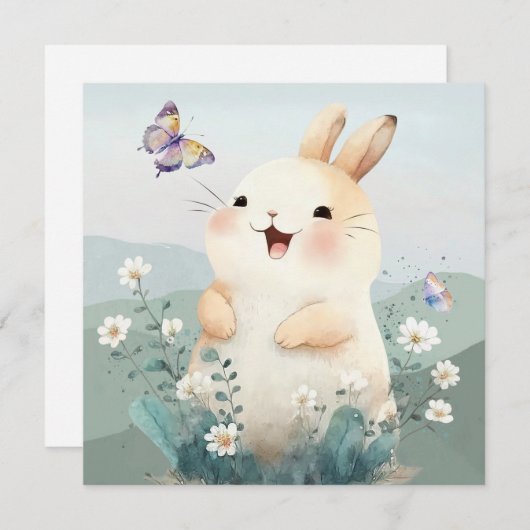 Carte de vacances de Pâques mignonne (Devant / Derrière)