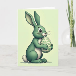 Carte de vacances de Pâques Œuf de Lapin Vert