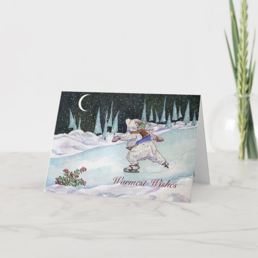 Carte de vacances de patin d'hiver (Devant)