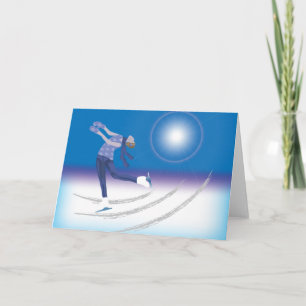 Carte de vacances de patineur artistique gracieux