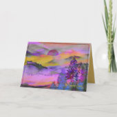 Carte de vacances de paysage aquarelle colorée (Devant)