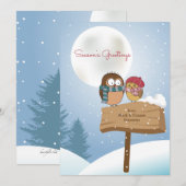 Carte de vacances de perruches d'hiver (Devant / Derrière)