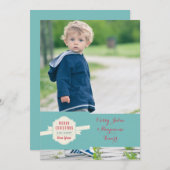 Carte de vacances de photo de message de Noël (Devant / Derrière)