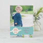 Carte de vacances de photo de message de Noël (Debout devant)