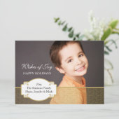 Carte de vacances de photo d'impression d'or (Debout devant)