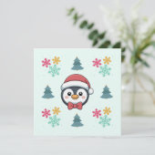 Carte de vacances de pingouin mignon – Joie d'hive (Debout devant)