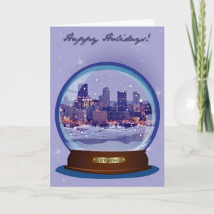 Carte de vacances de Pittsburgh Snowglobe