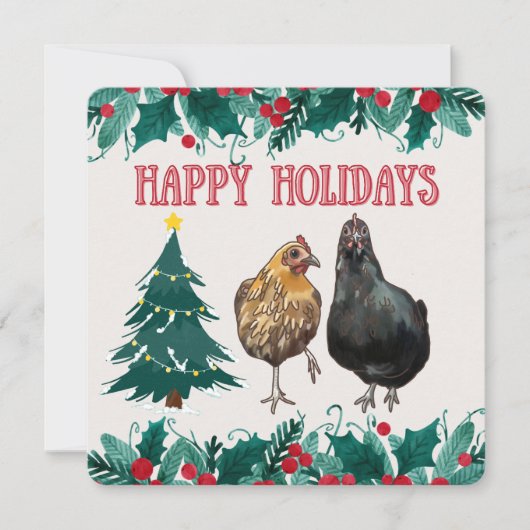 Carte de vacances de poulet mignon (Devant)